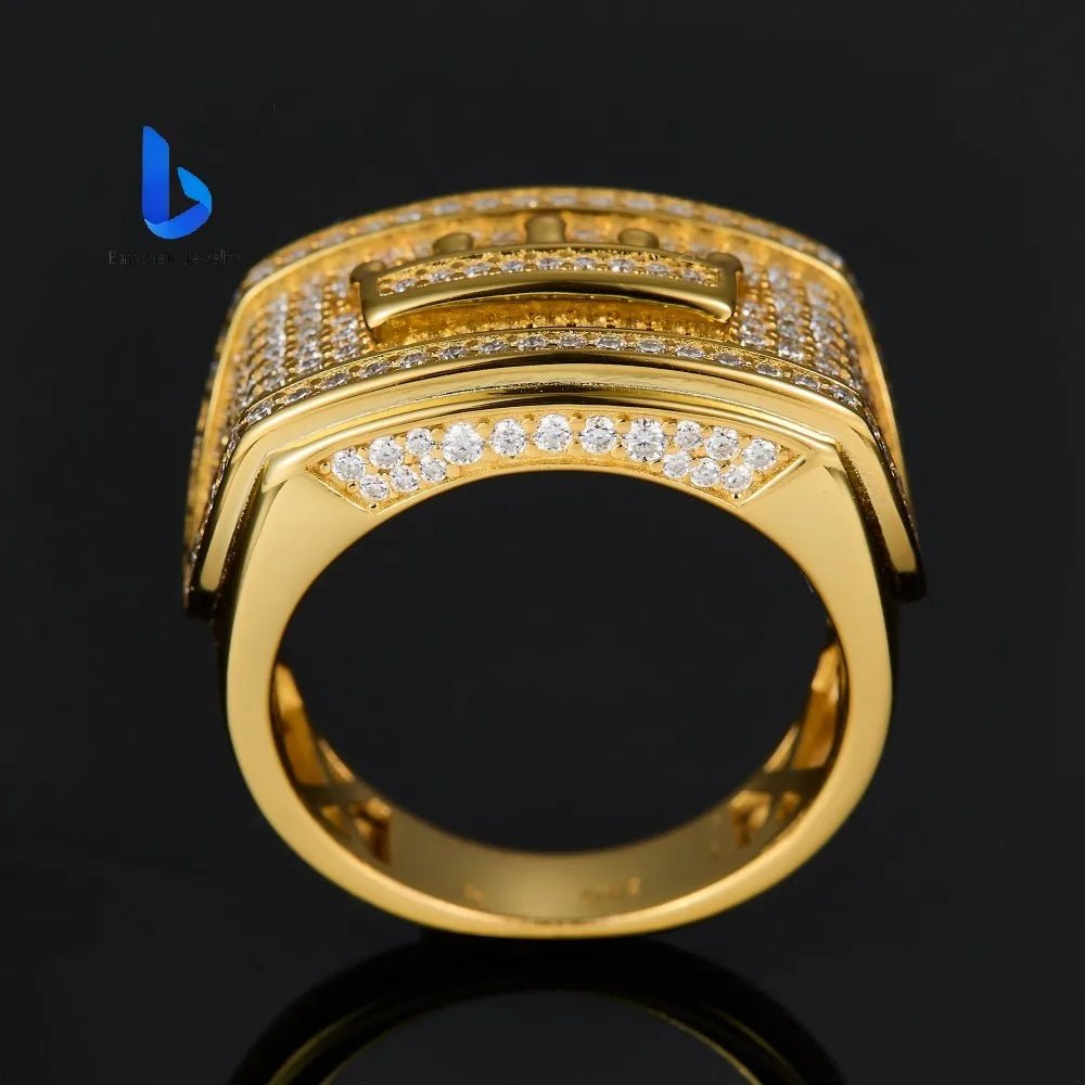 Iced Out Moissanite Wedding Band – 18K Gold Plated, 925 Silver - DB Diamonds