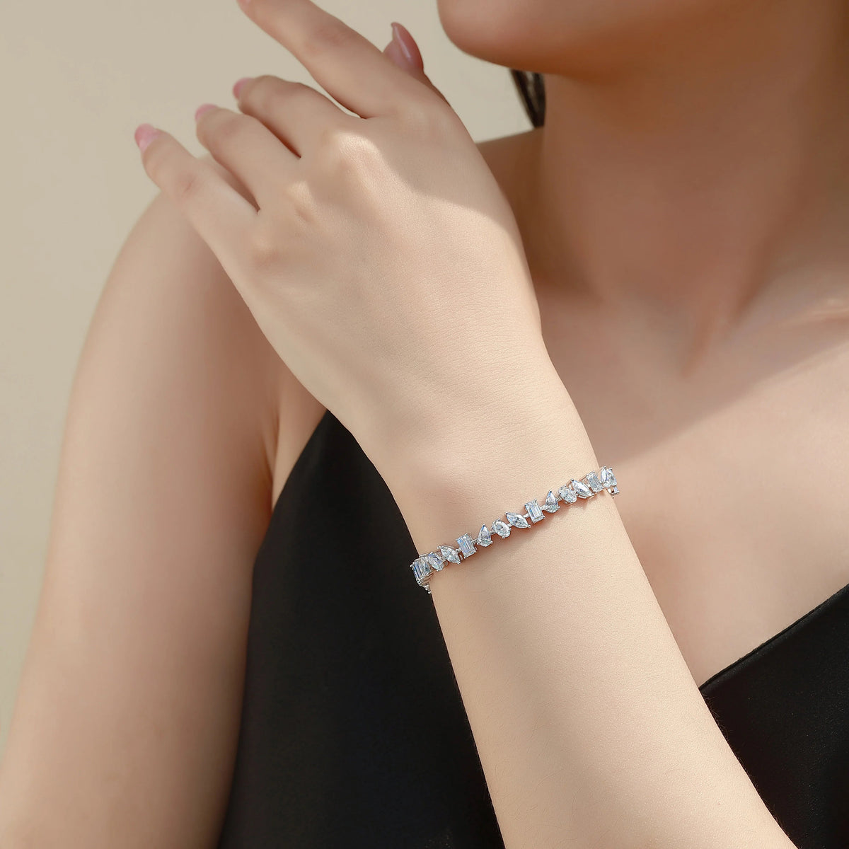 Mixed Cut Moissanite Tennis Bracelet – S925 Sterling Silver - DB Diamonds