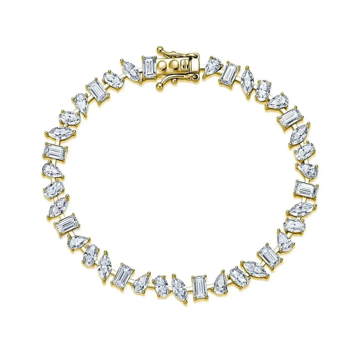 Mixed Cut Moissanite Tennis Bracelet – S925 Sterling Silver - DB Diamonds