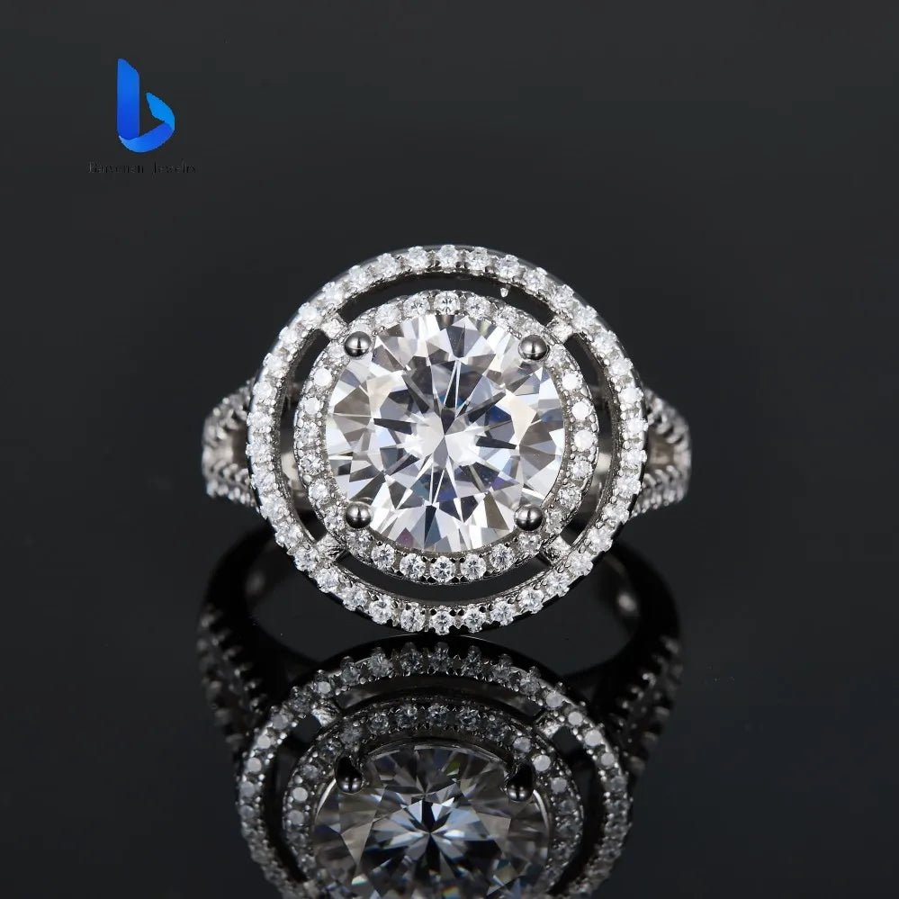 Moissanite Engagement Ring – 925 Sterling Silver, Non-Tarnish - DB Diamonds