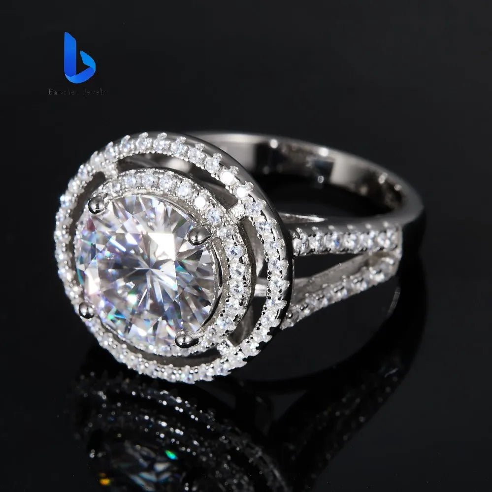 Moissanite Engagement Ring – 925 Sterling Silver, Non-Tarnish - DB Diamonds