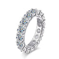 Moissanite Eternity Ring – 925 Silver, 18K Gold Plated, D Color - DB Diamonds