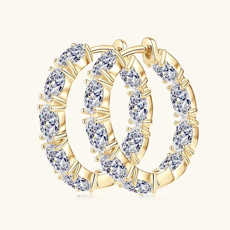 Moissanite Half-Hoop Earrings – 925 Sterling Silver, 3x5mm - DB Diamonds