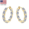 Moissanite Half-Hoop Earrings – 925 Sterling Silver, 3x5mm - DB Diamonds