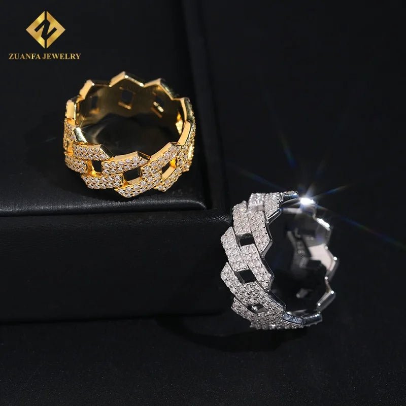 Moissanite Hip Hop Iced Out Ring – 925 Silver, GRA Certified - DB Diamonds