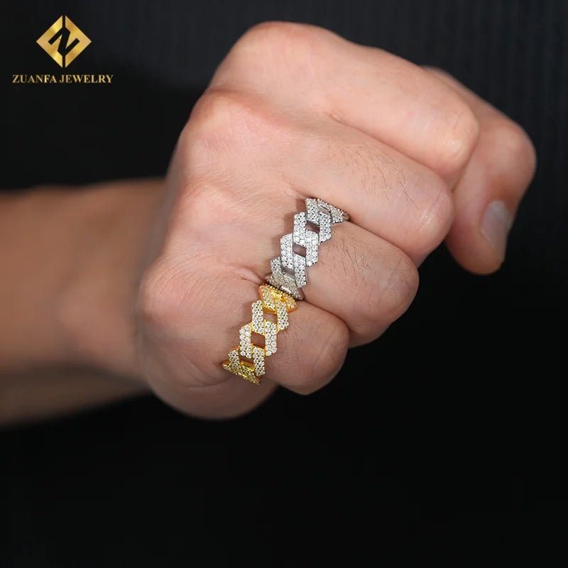 Moissanite Hip Hop Iced Out Ring – 925 Silver, GRA Certified - DB Diamonds