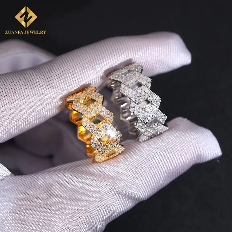 Moissanite Hip Hop Iced Out Ring – 925 Silver, GRA Certified - DB Diamonds