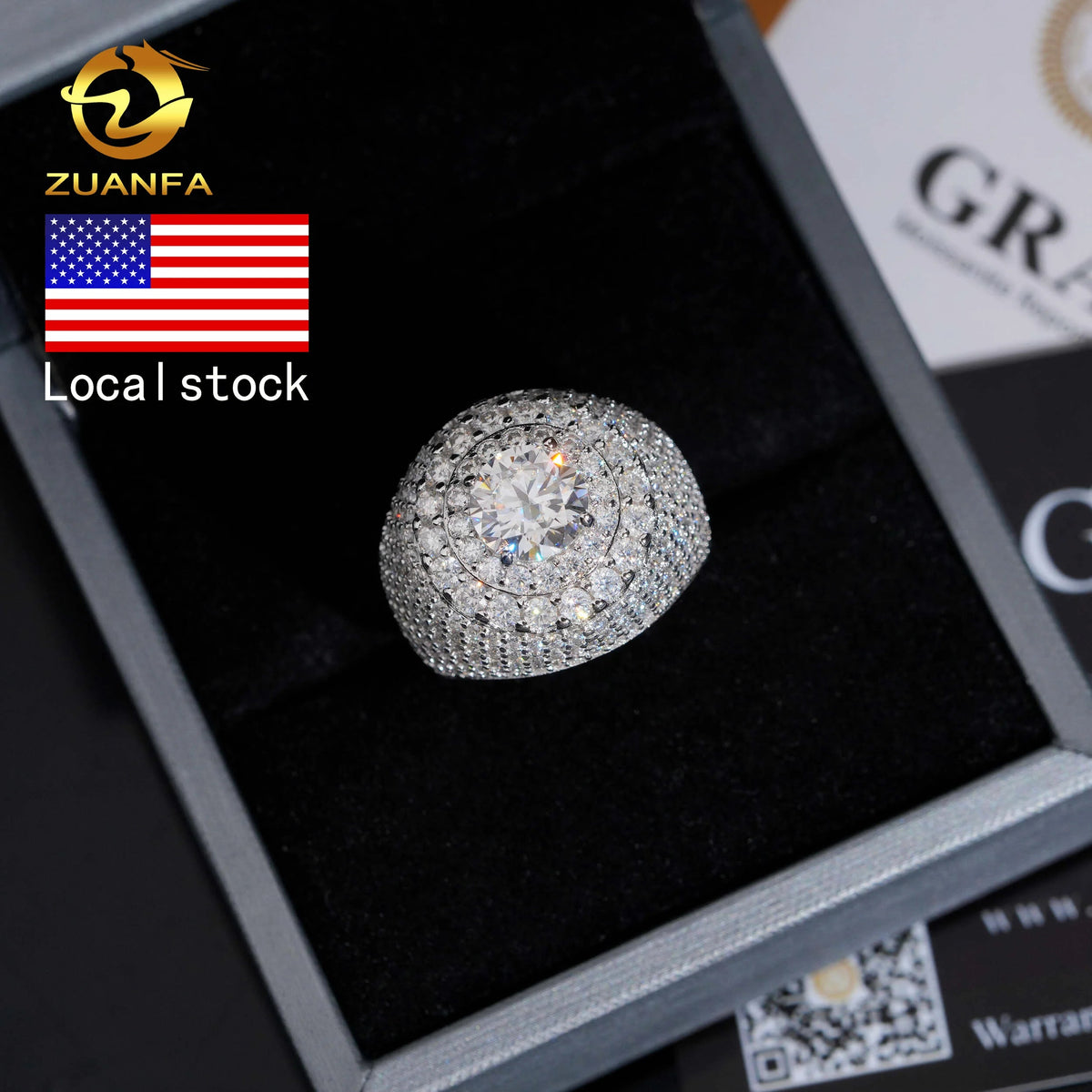 Moissanite Iced Out Hip Hop Ring – 925 Sterling Silver - DB Diamonds
