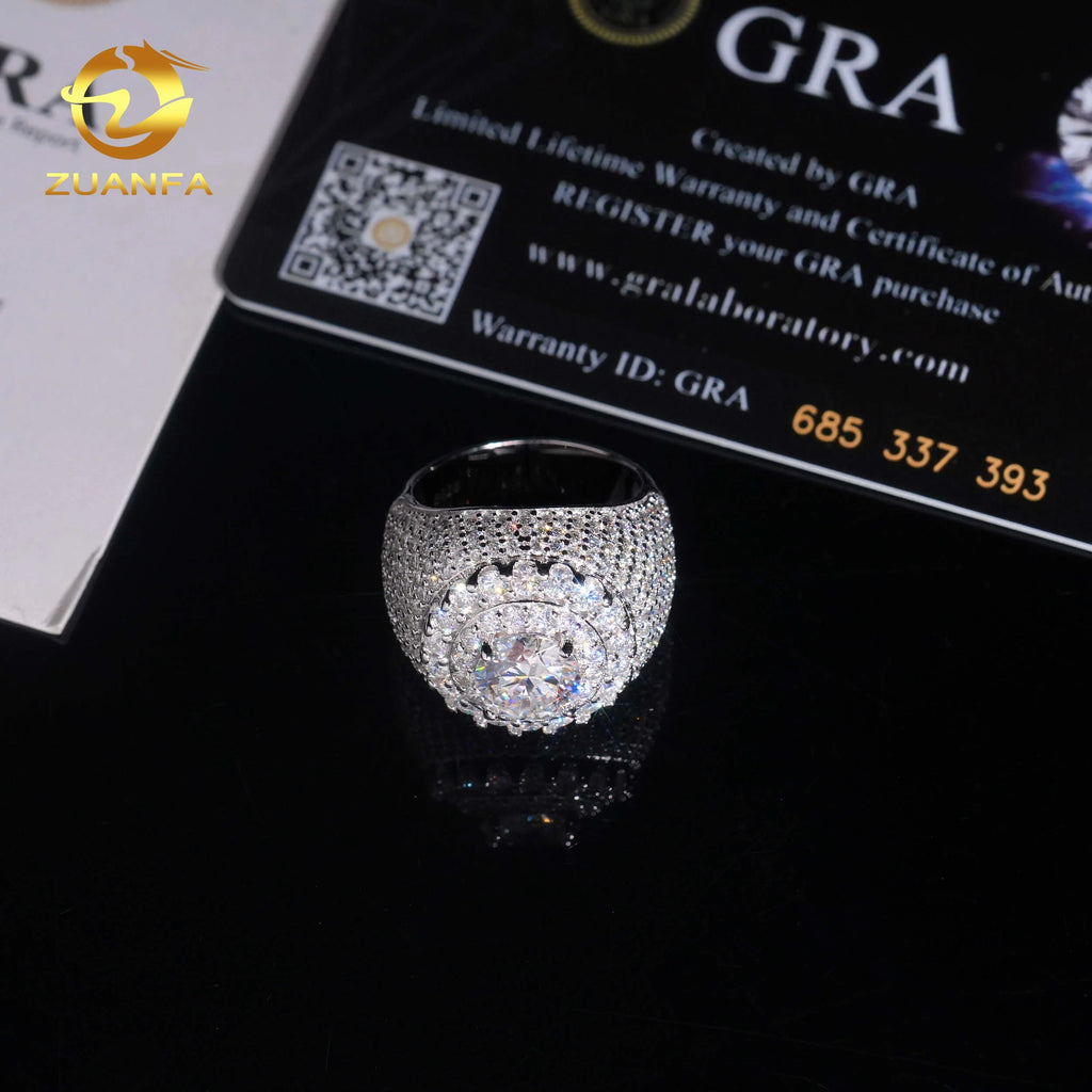 Moissanite Iced Out Hip Hop Ring – 925 Sterling Silver - DB Diamonds