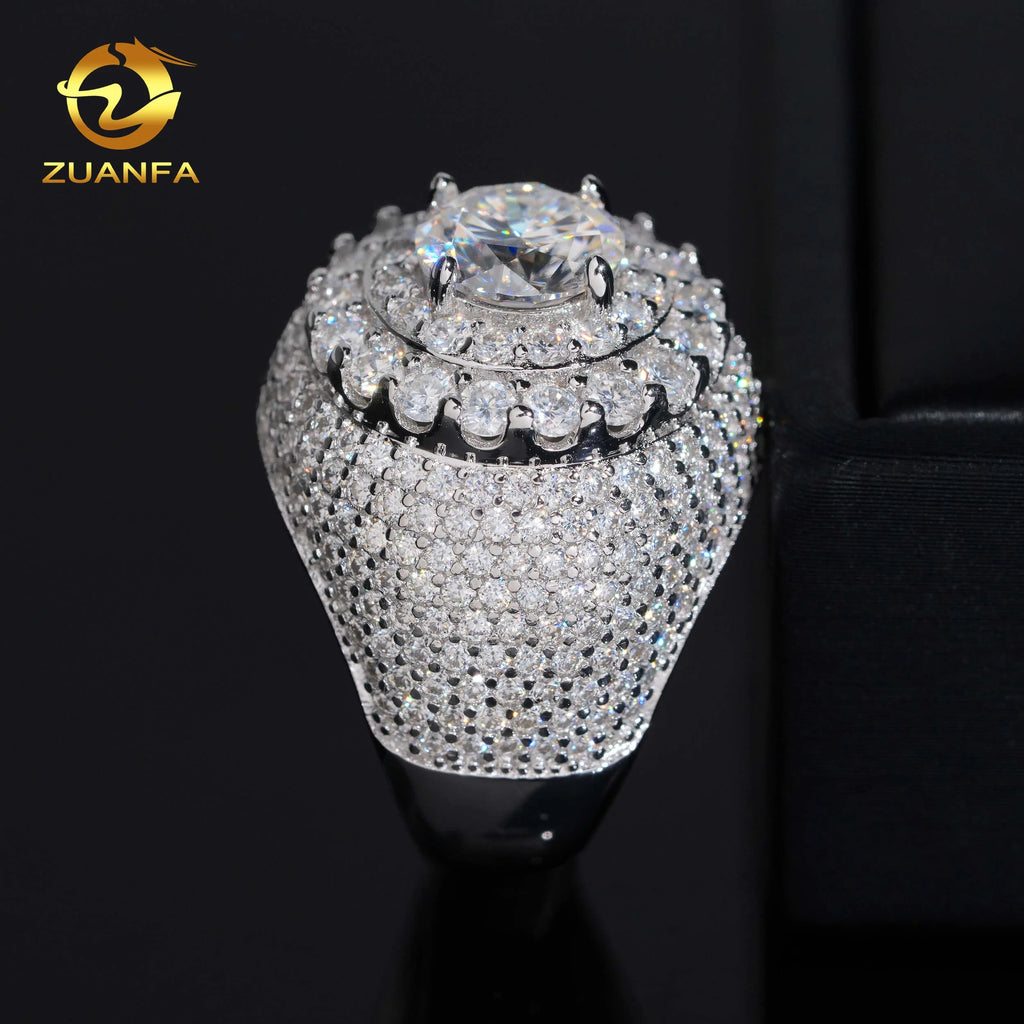 Moissanite Iced Out Hip Hop Ring – 925 Sterling Silver - DB Diamonds