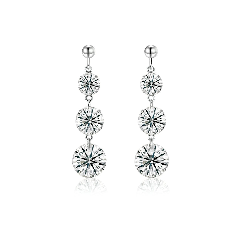 Moissanite Link Drop Earrings – 925 Sterling Silver - DB Diamonds