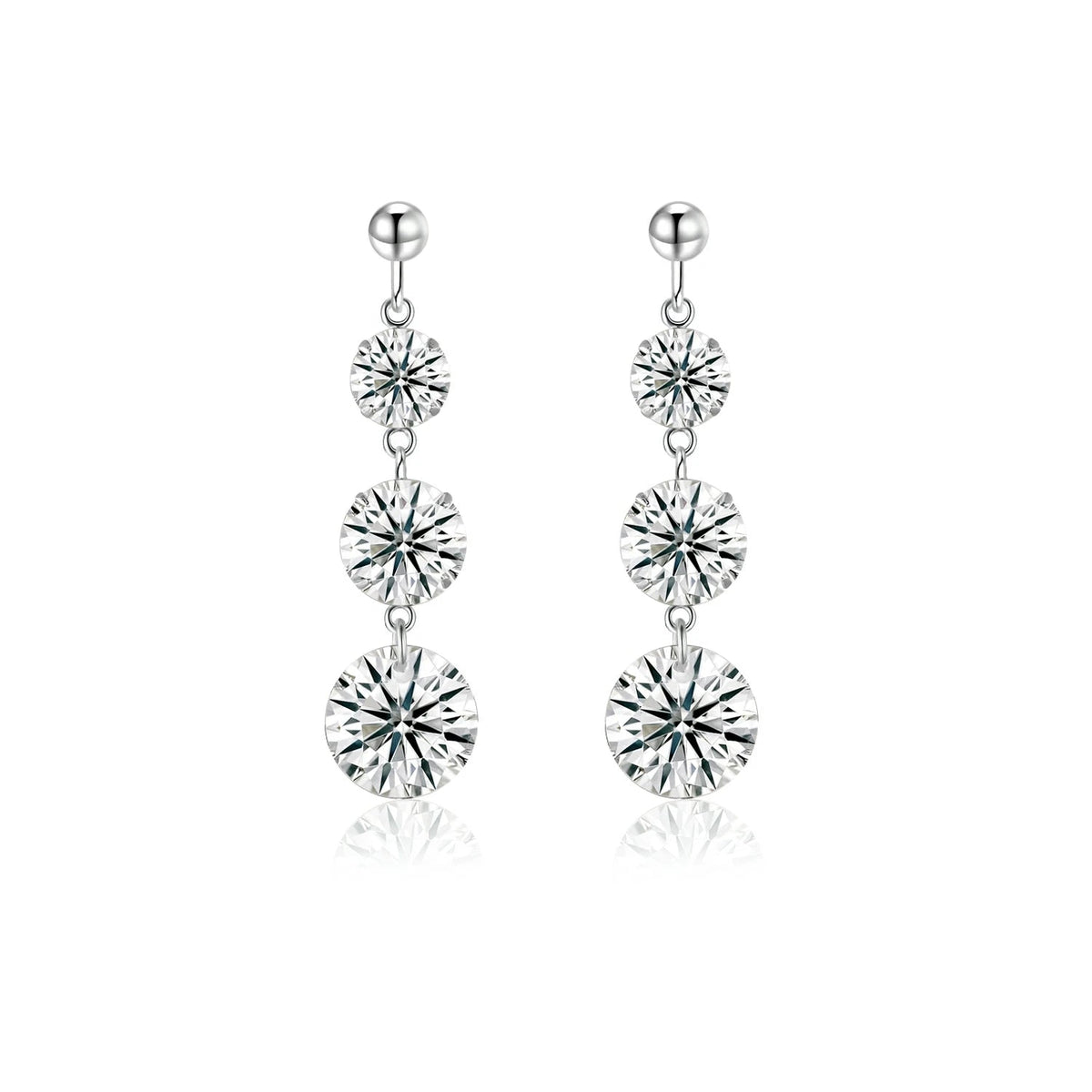 Moissanite Link Drop Earrings – 925 Sterling Silver - DB Diamonds