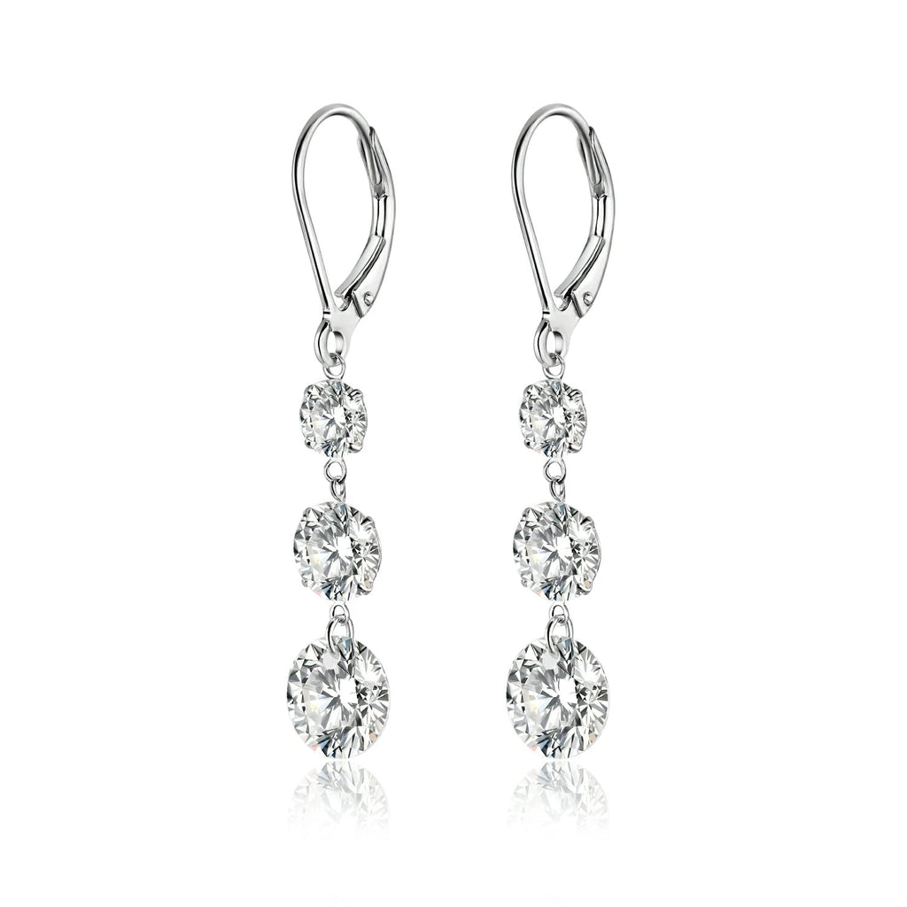 Moissanite Link Drop Earrings – 925 Sterling Silver - DB Diamonds