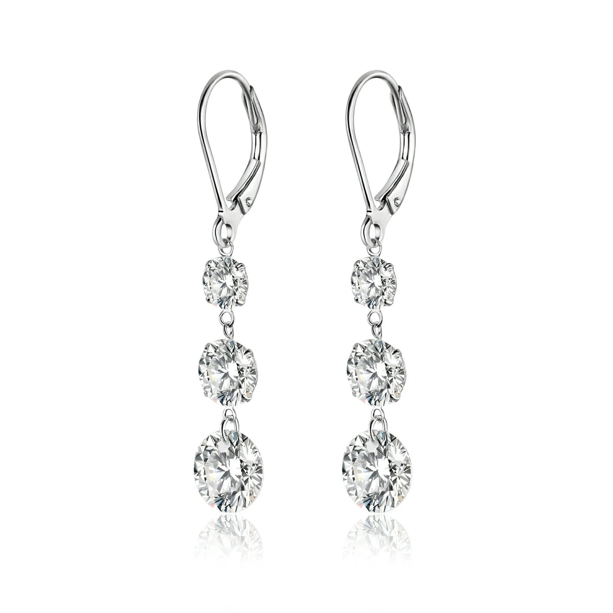 Moissanite Link Drop Earrings – 925 Sterling Silver - DB Diamonds