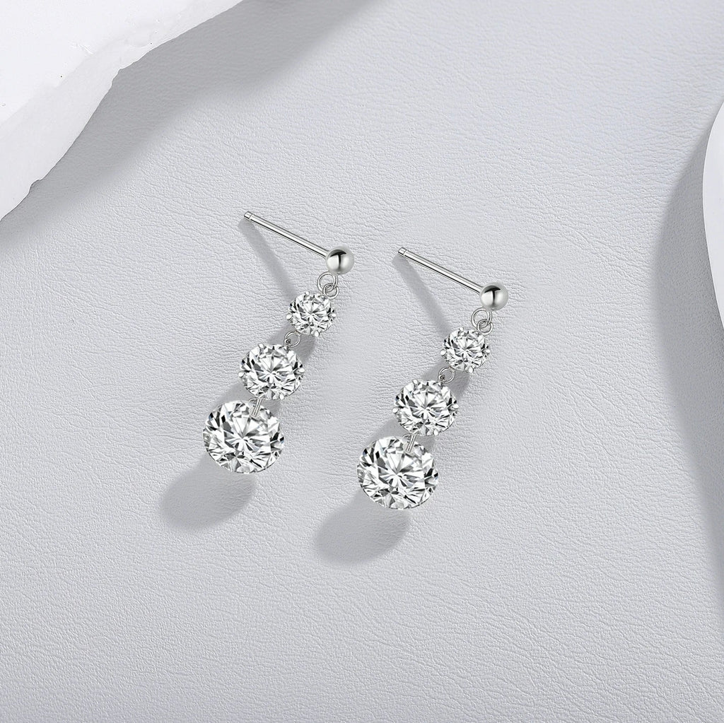 Moissanite Link Drop Earrings – 925 Sterling Silver - DB Diamonds