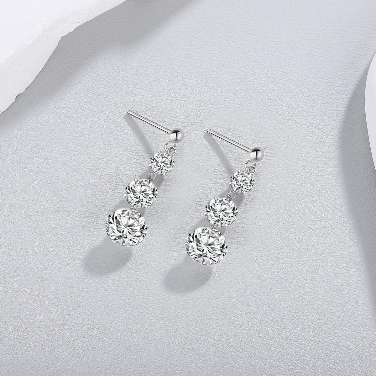 Moissanite Link Drop Earrings – 925 Sterling Silver - DB Diamonds