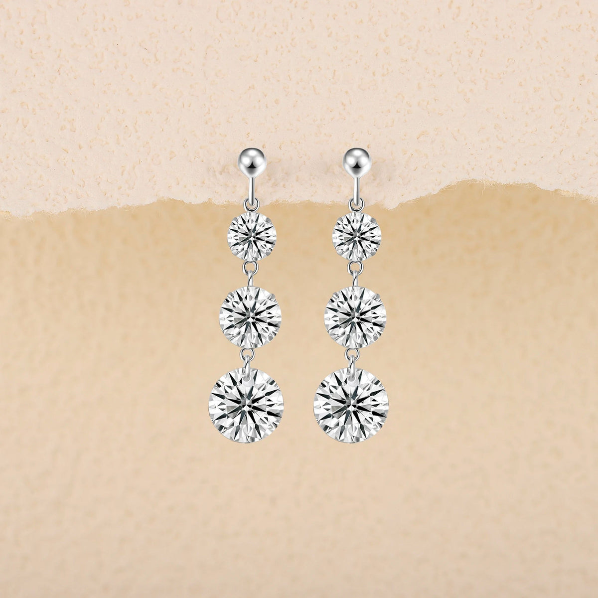 Moissanite Link Drop Earrings – 925 Sterling Silver - DB Diamonds
