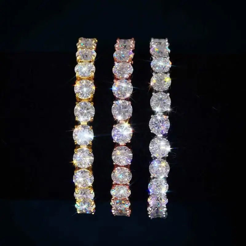 Moissanite Tennis Bracelet 2–6.5mm – 925 Silver, 18K Gold Toned - DB Diamonds