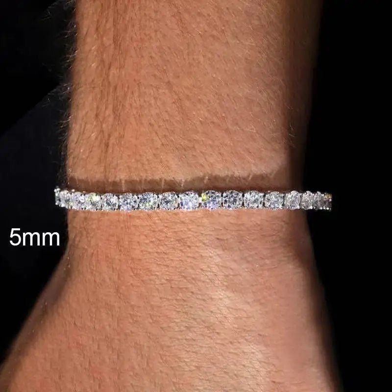 Moissanite Tennis Bracelet 2–6.5mm – 925 Silver, 18K Gold Toned - DB Diamonds