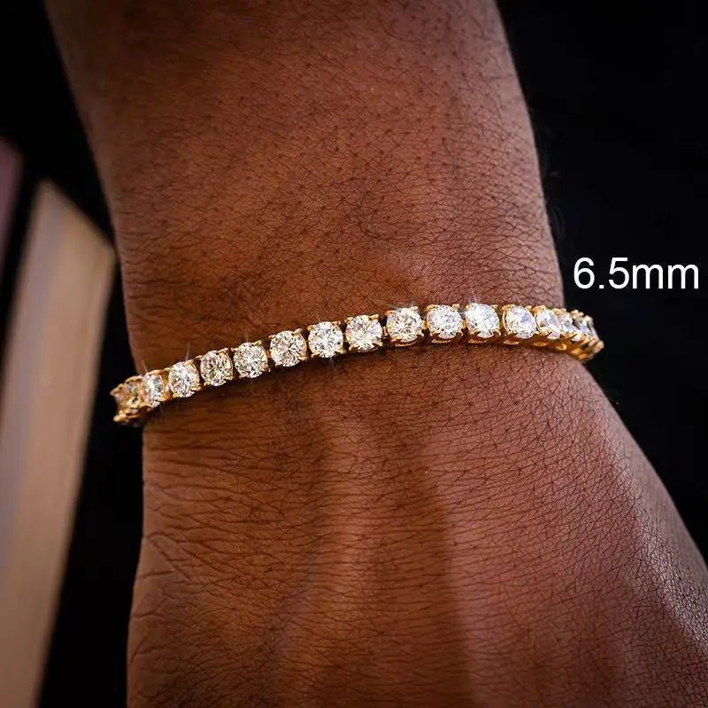 Moissanite Tennis Bracelet 2–6.5mm – 925 Silver, 18K Gold Toned - DB Diamonds