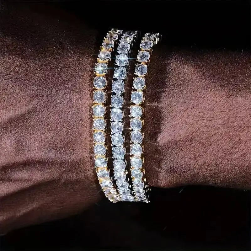 Moissanite Tennis Bracelet 2–6.5mm – 925 Silver, 18K Gold Toned - DB Diamonds