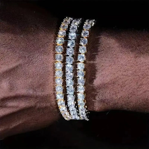 Moissanite Tennis Bracelet 2–6.5mm – 925 Silver, 18K Gold Toned - DB Diamonds