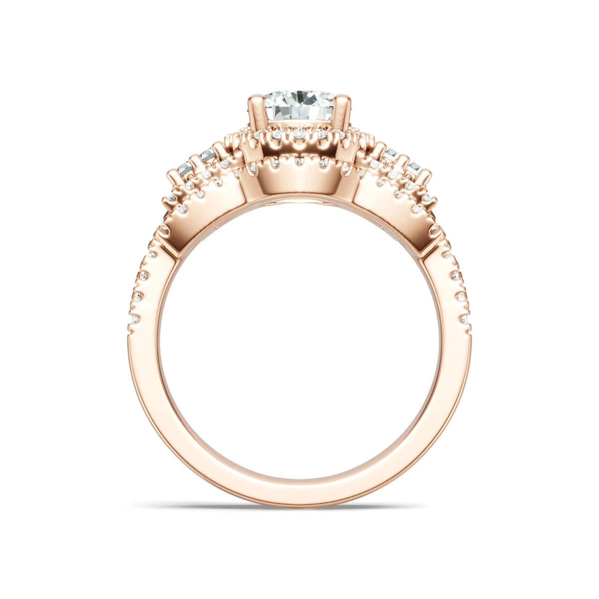 Round Cut Moissanite Halo Ring – 925 Sterling Silver - DB Diamonds