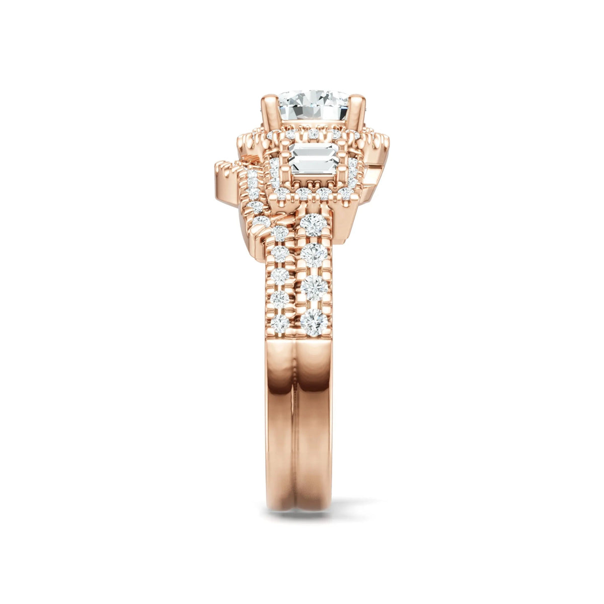 Round Cut Moissanite Halo Ring – 925 Sterling Silver - DB Diamonds