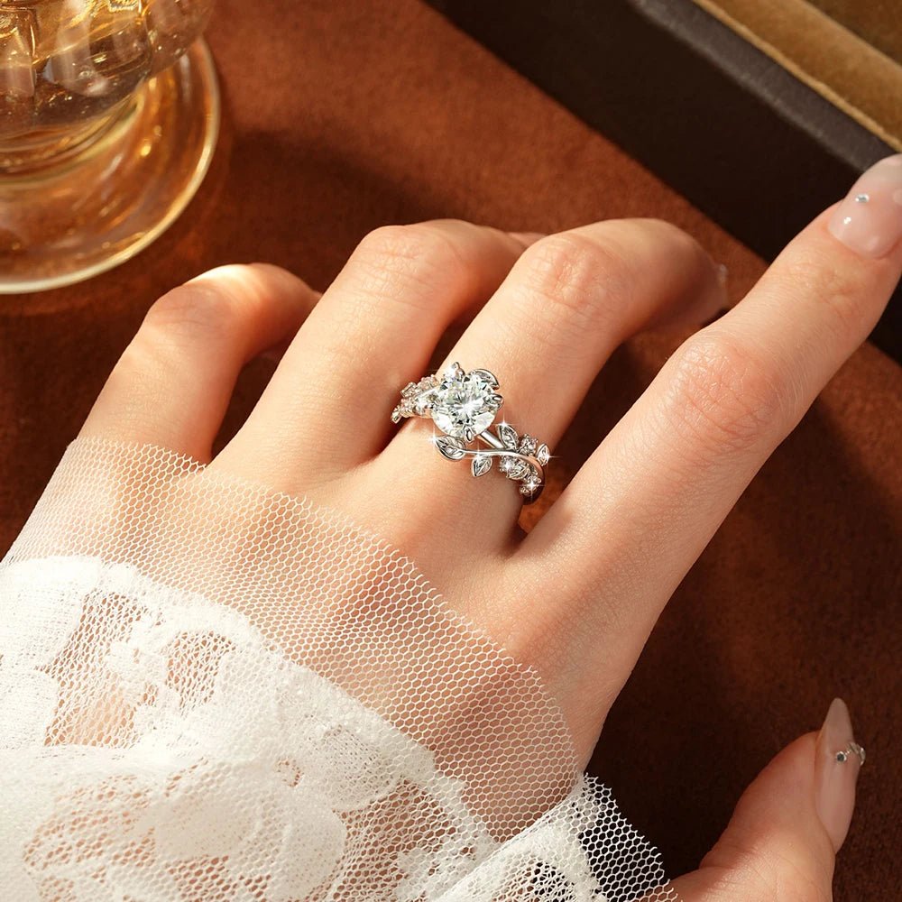 Twisted Leaf 2CT Moissanite Ring – 14K Gold-Filled - DB Diamonds