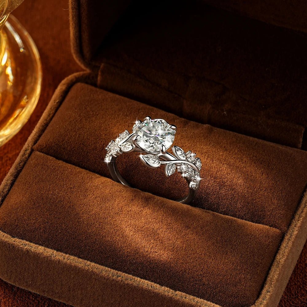 Twisted Leaf 2CT Moissanite Ring – 14K Gold-Filled - DB Diamonds