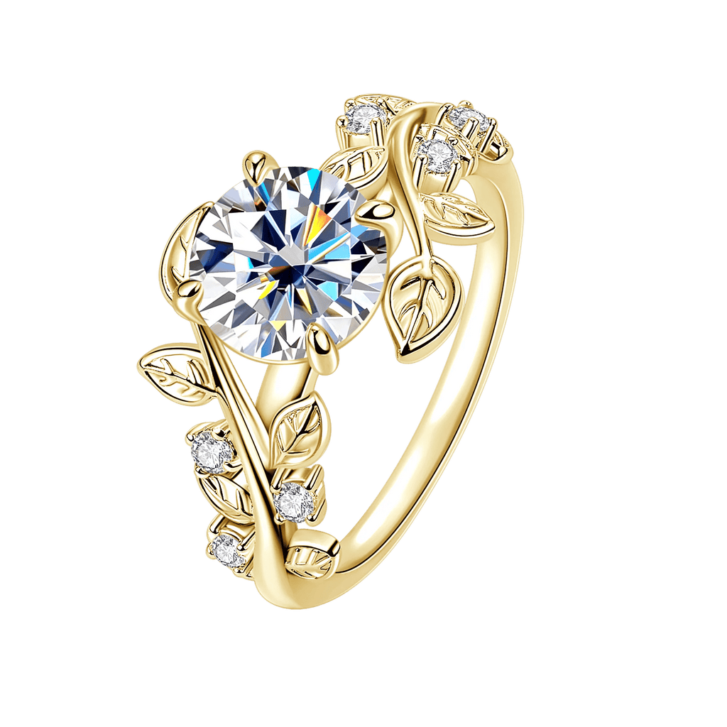 Twisted Leaf 2CT Moissanite Ring – 14K Gold-Filled - DB Diamonds
