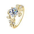 Twisted Leaf 2CT Moissanite Ring – 14K Gold-Filled - DB Diamonds