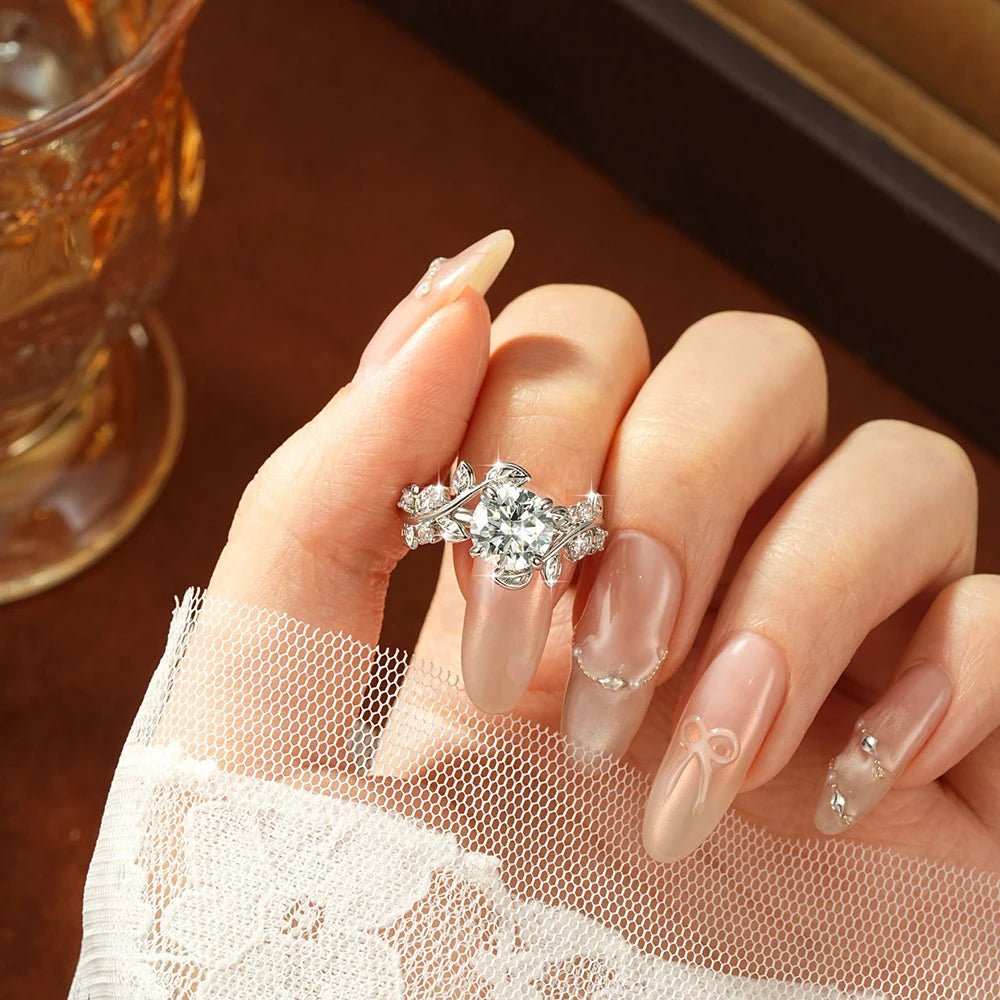 Twisted Leaf 2CT Moissanite Ring – 14K Gold-Filled - DB Diamonds