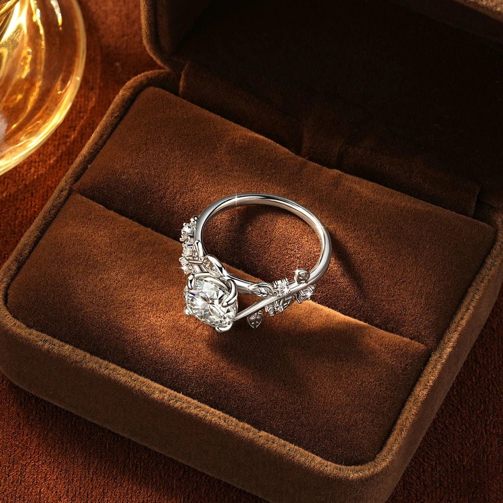 Twisted Leaf 2CT Moissanite Ring – 14K Gold-Filled - DB Diamonds