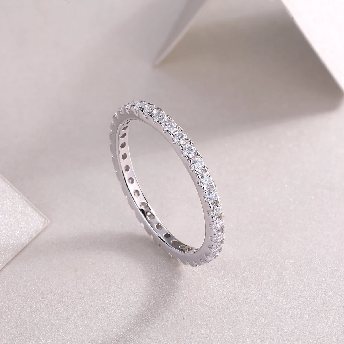 VVS Moissanite Eternity Band Ring – 925 Sterling Silver - DB Diamonds