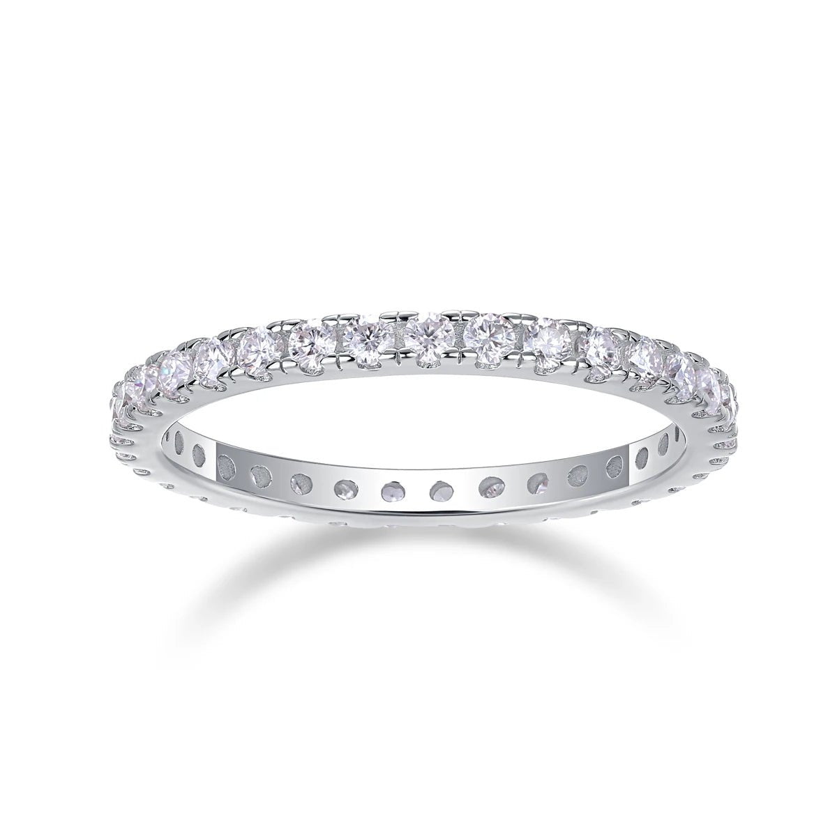 VVS Moissanite Eternity Band Ring – 925 Sterling Silver - DB Diamonds