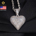 VVS Moissanite Iced Out Heart Pendant – 925 Sterling Silver - DB Diamonds