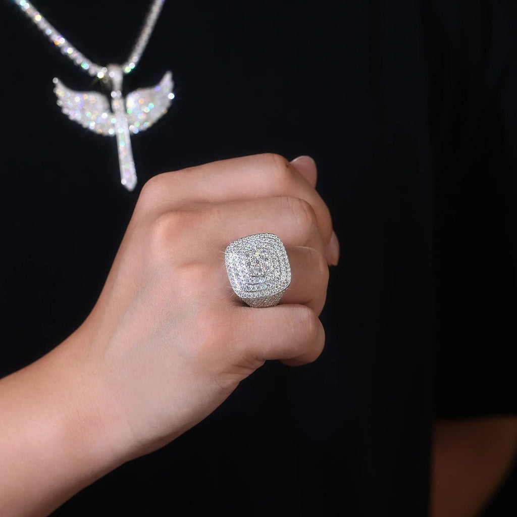 VVS Moissanite Iced Out Hip Hop Ring – 925 Sterling Silver - DB Diamonds