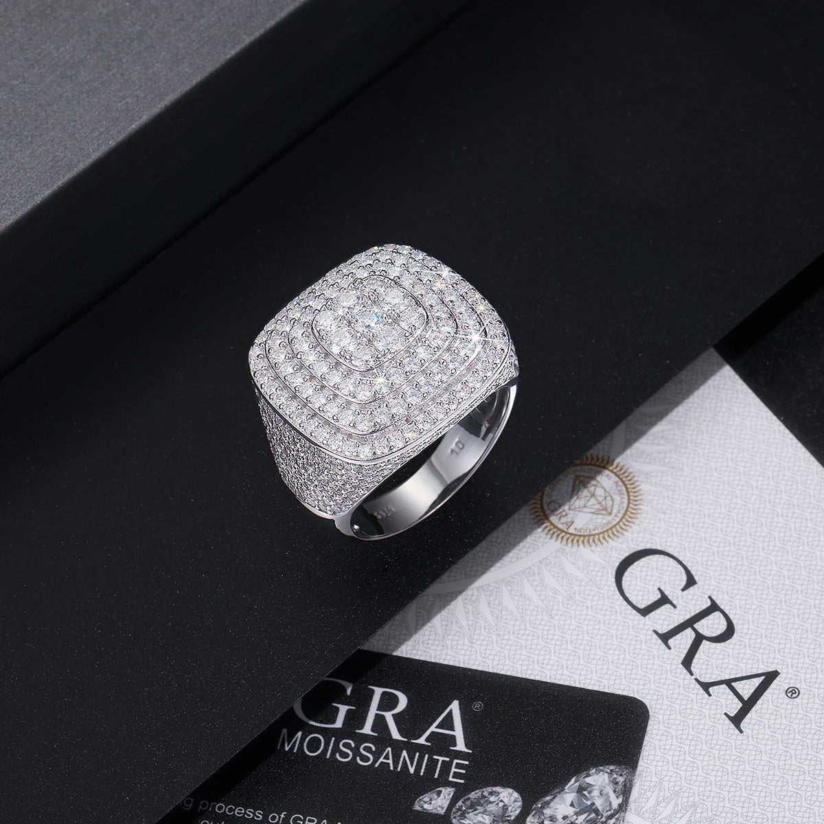 VVS Moissanite Iced Out Hip Hop Ring – 925 Sterling Silver - DB Diamonds