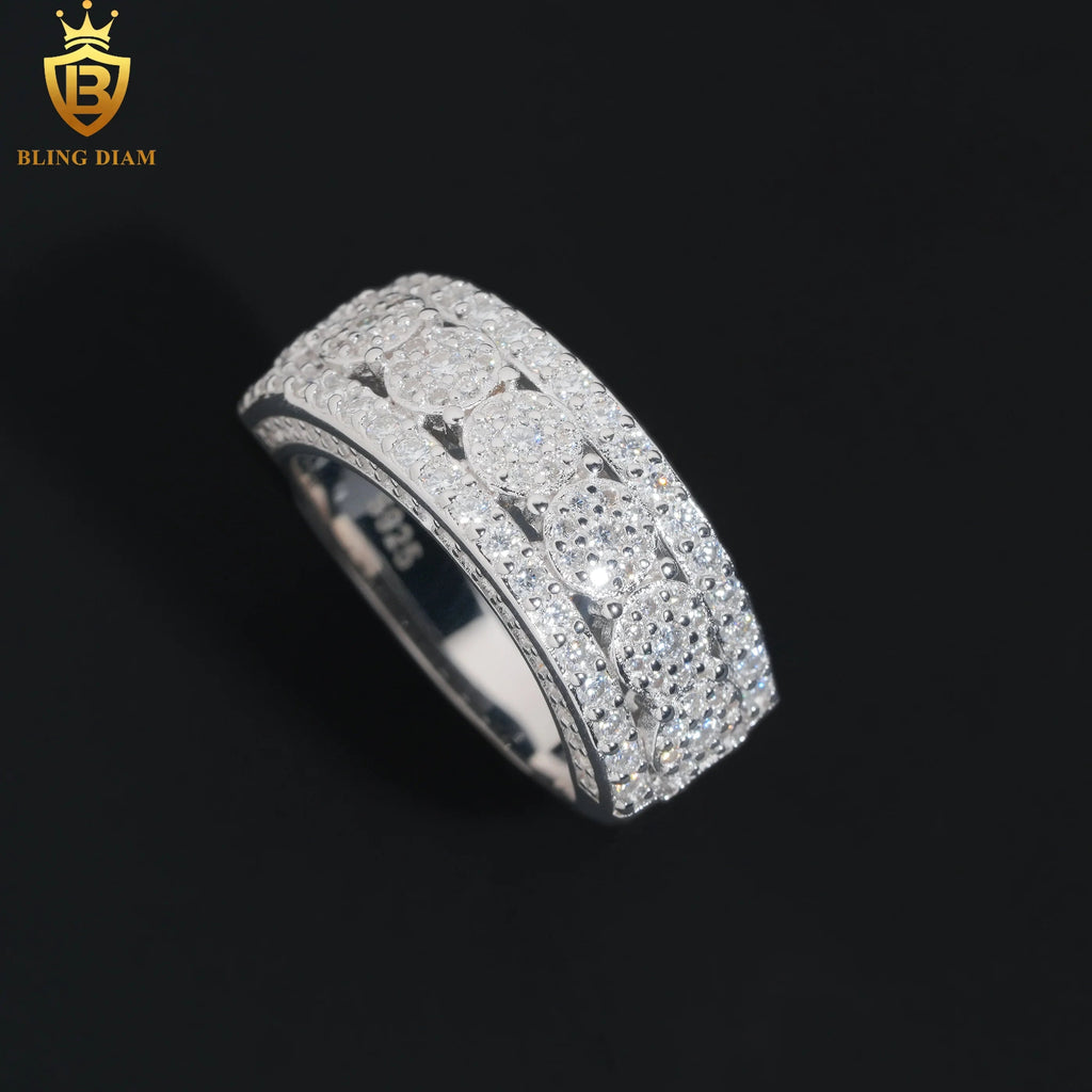 VVS Moissanite Iced Out Ring – 925 Silver, GRA Certified, Unisex - DB Diamonds
