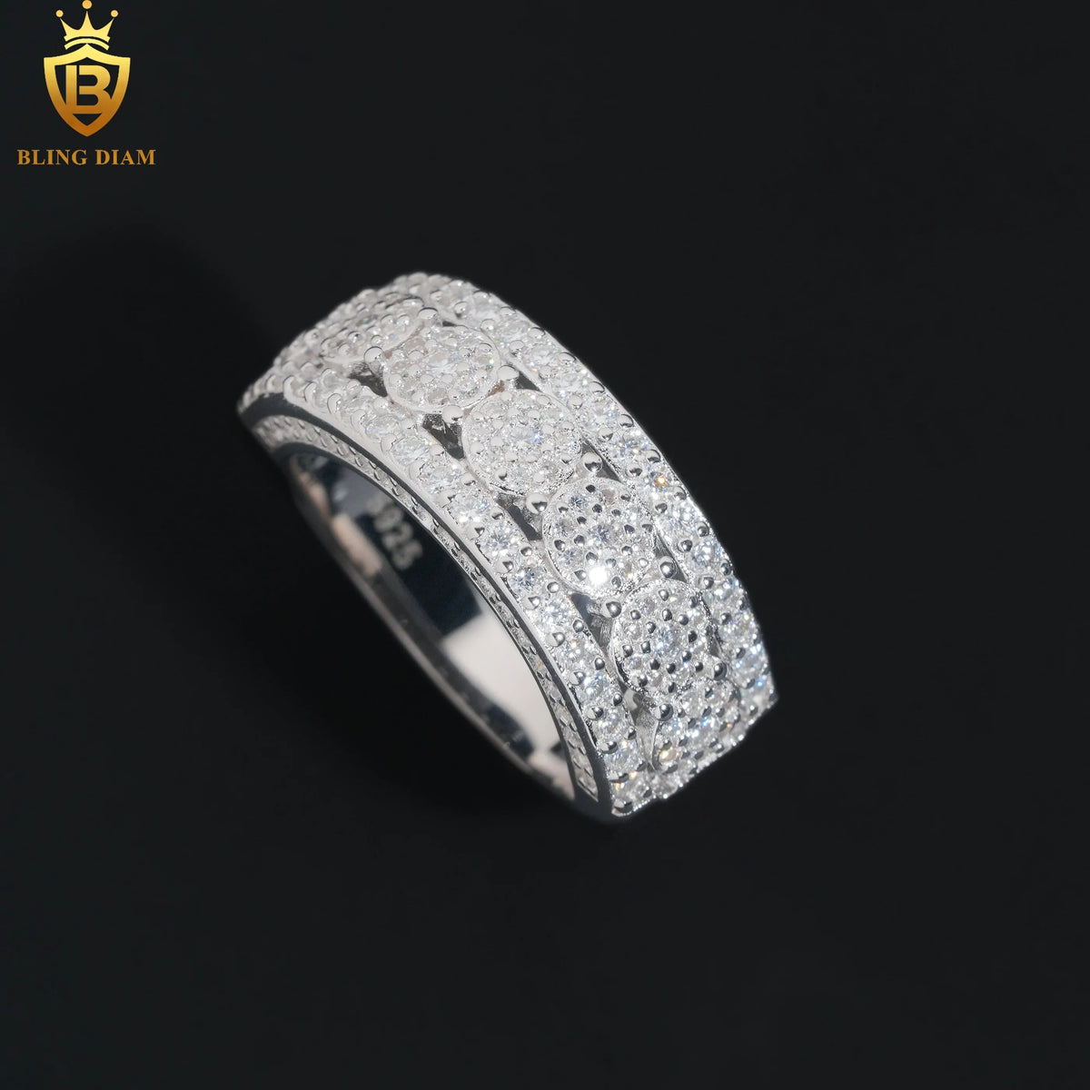 VVS Moissanite Iced Out Ring – 925 Silver, GRA Certified, Unisex - DB Diamonds