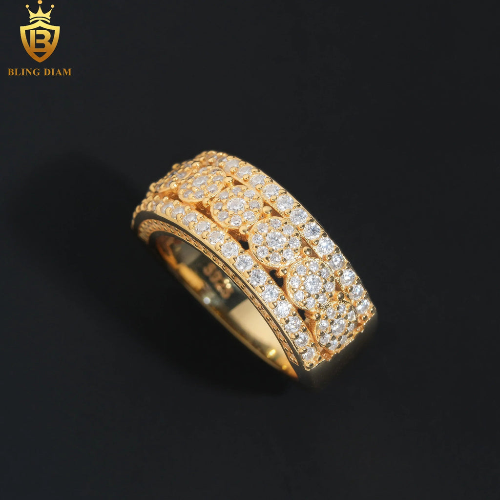 VVS Moissanite Iced Out Ring – 925 Silver, GRA Certified, Unisex - DB Diamonds