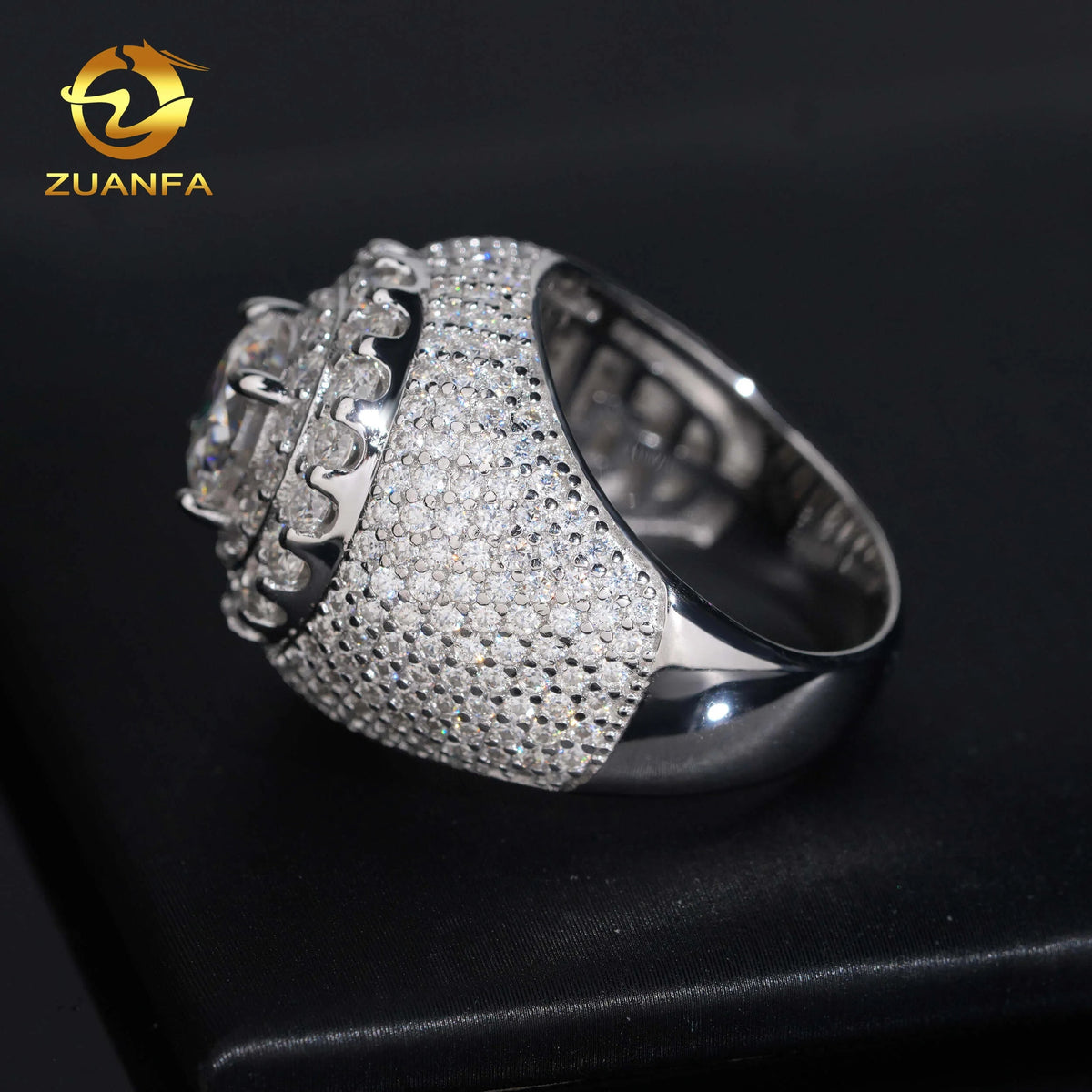 VVS Moissanite Iced Out Ring – 925 Sterling Silver - DB Diamonds