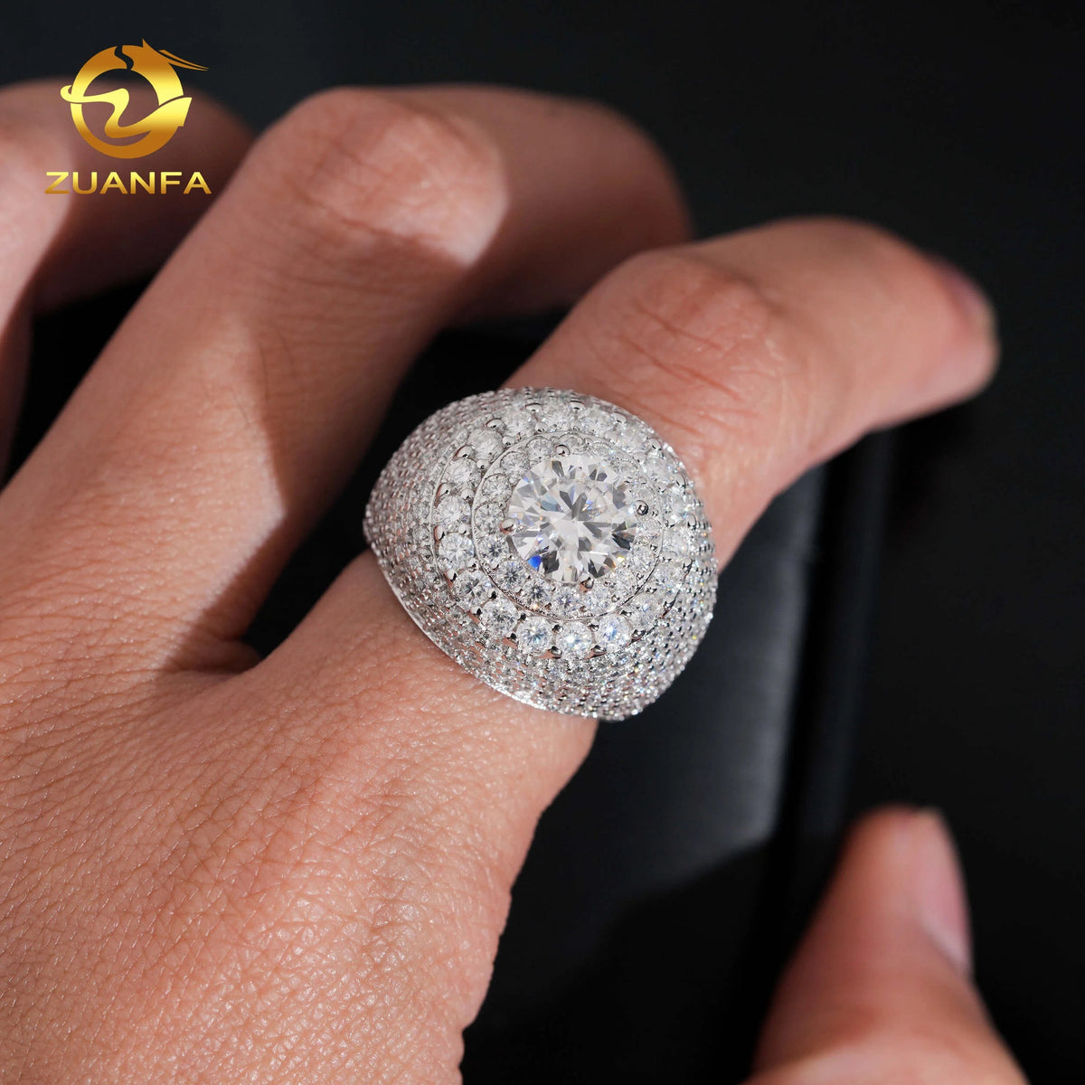 VVS Moissanite Iced Out Ring – 925 Sterling Silver - DB Diamonds
