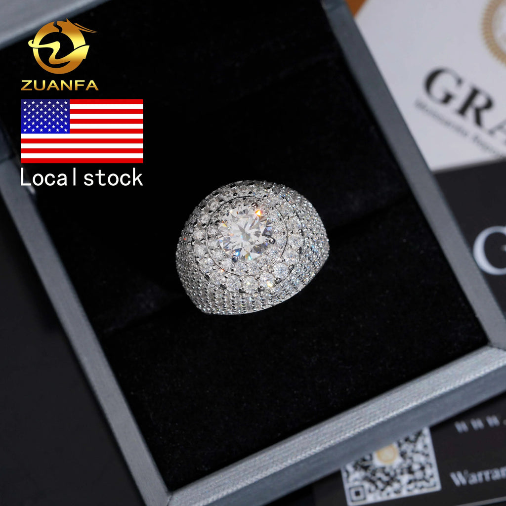 VVS Moissanite Iced Out Ring – 925 Sterling Silver - DB Diamonds