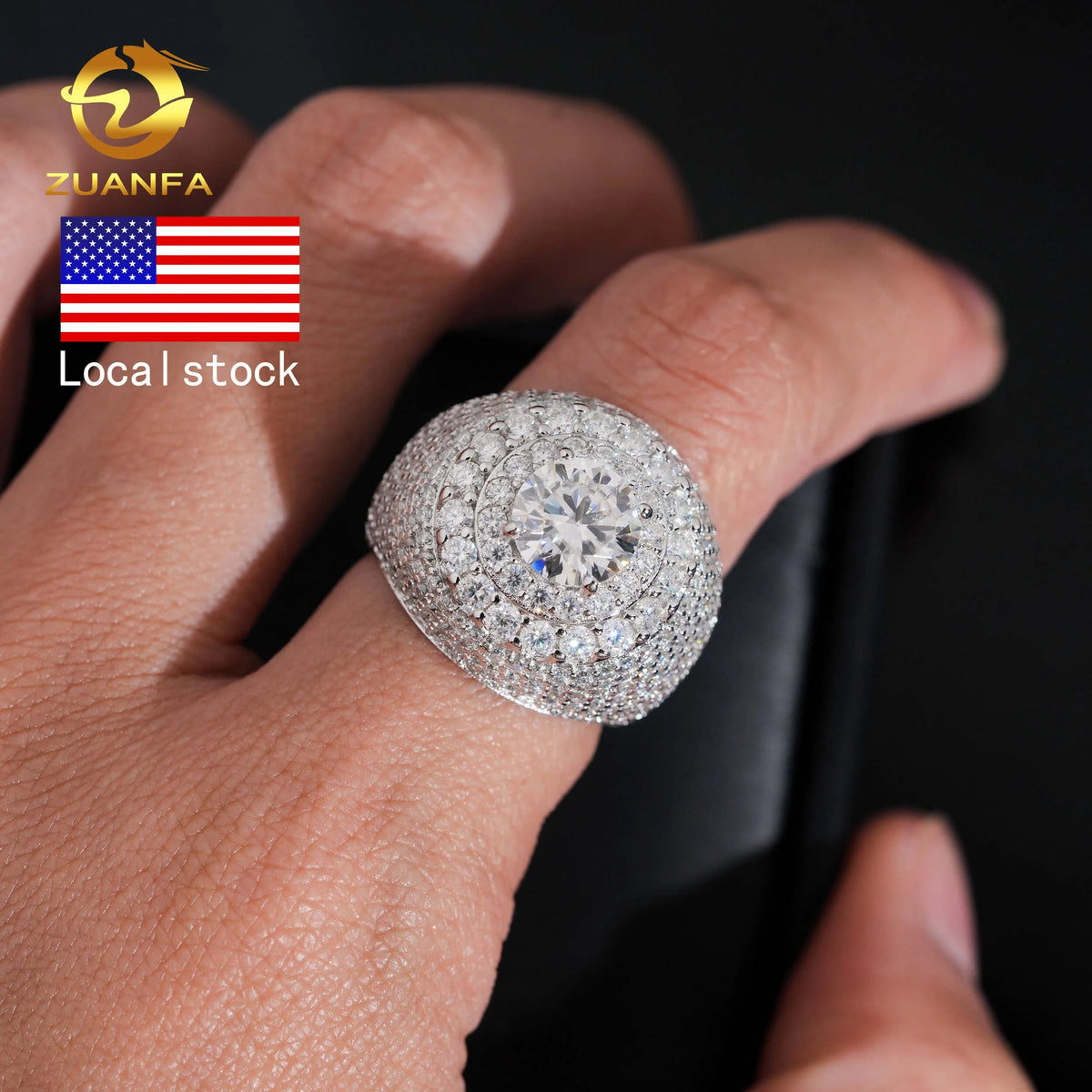 VVS Moissanite Iced Out Ring – 925 Sterling Silver - DB Diamonds