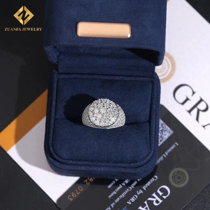 VVS Moissanite Iced Out Ring – 925 Sterling Silver, GRA Certified - DB Diamonds