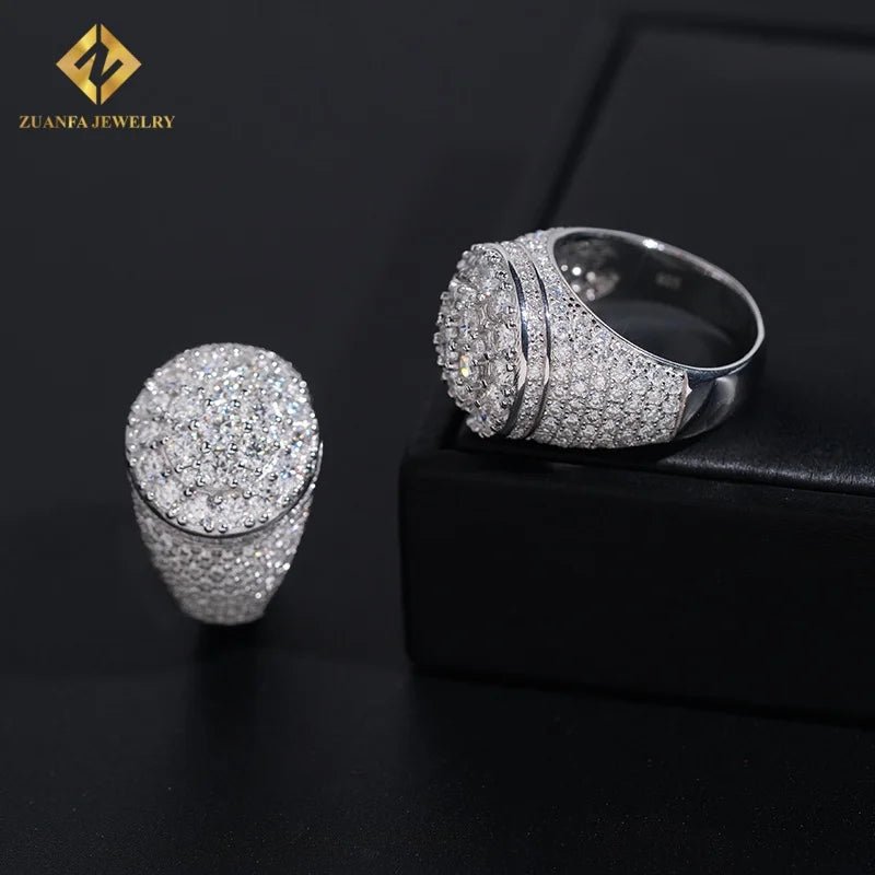VVS Moissanite Iced Out Ring – 925 Sterling Silver, GRA Certified - DB Diamonds