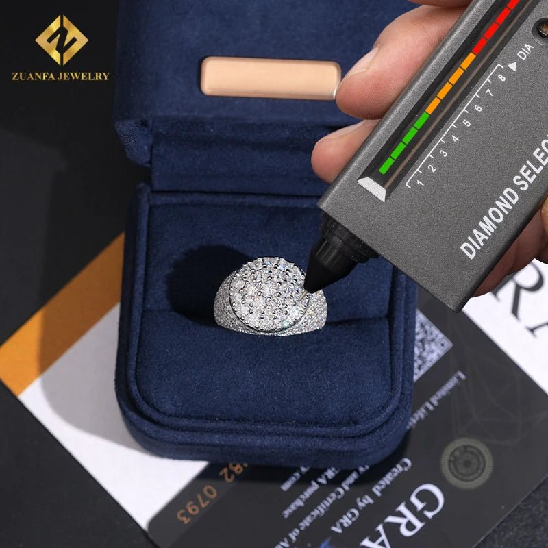 VVS Moissanite Iced Out Ring – 925 Sterling Silver, GRA Certified - DB Diamonds