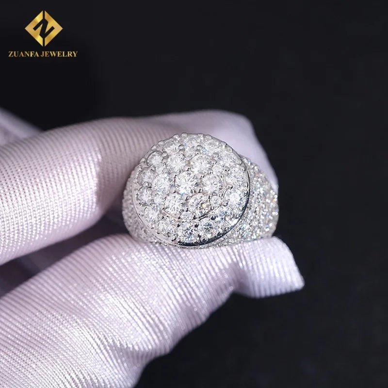 VVS Moissanite Iced Out Ring – 925 Sterling Silver, GRA Certified - DB Diamonds